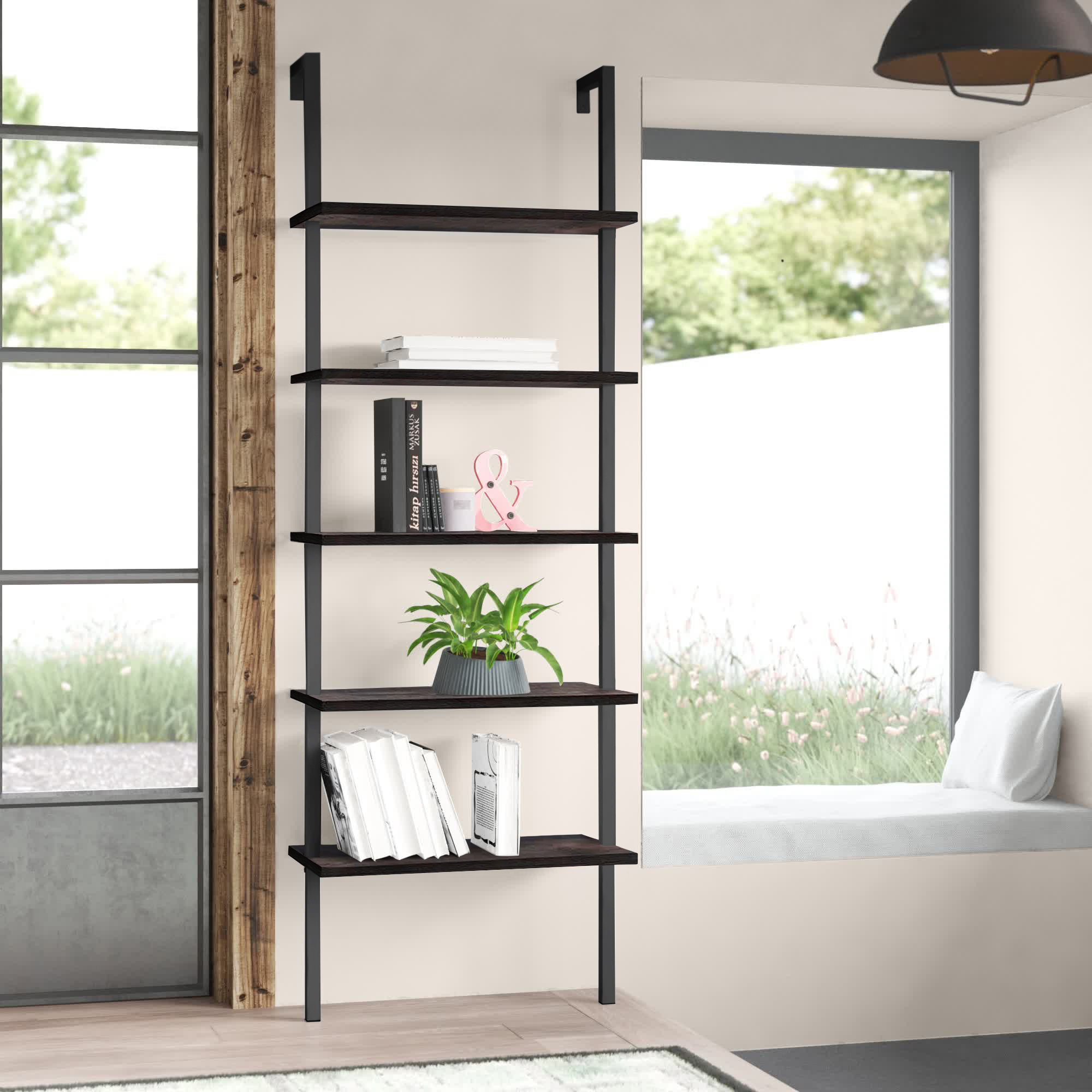 Flythe Ladder Bookcase Trent Austin Design Color Body Front White Oak